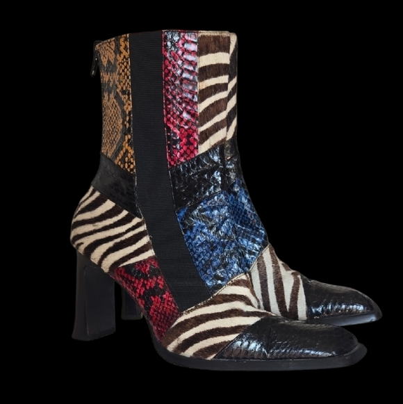 Shoes - Vintage Zebra Calf Boots